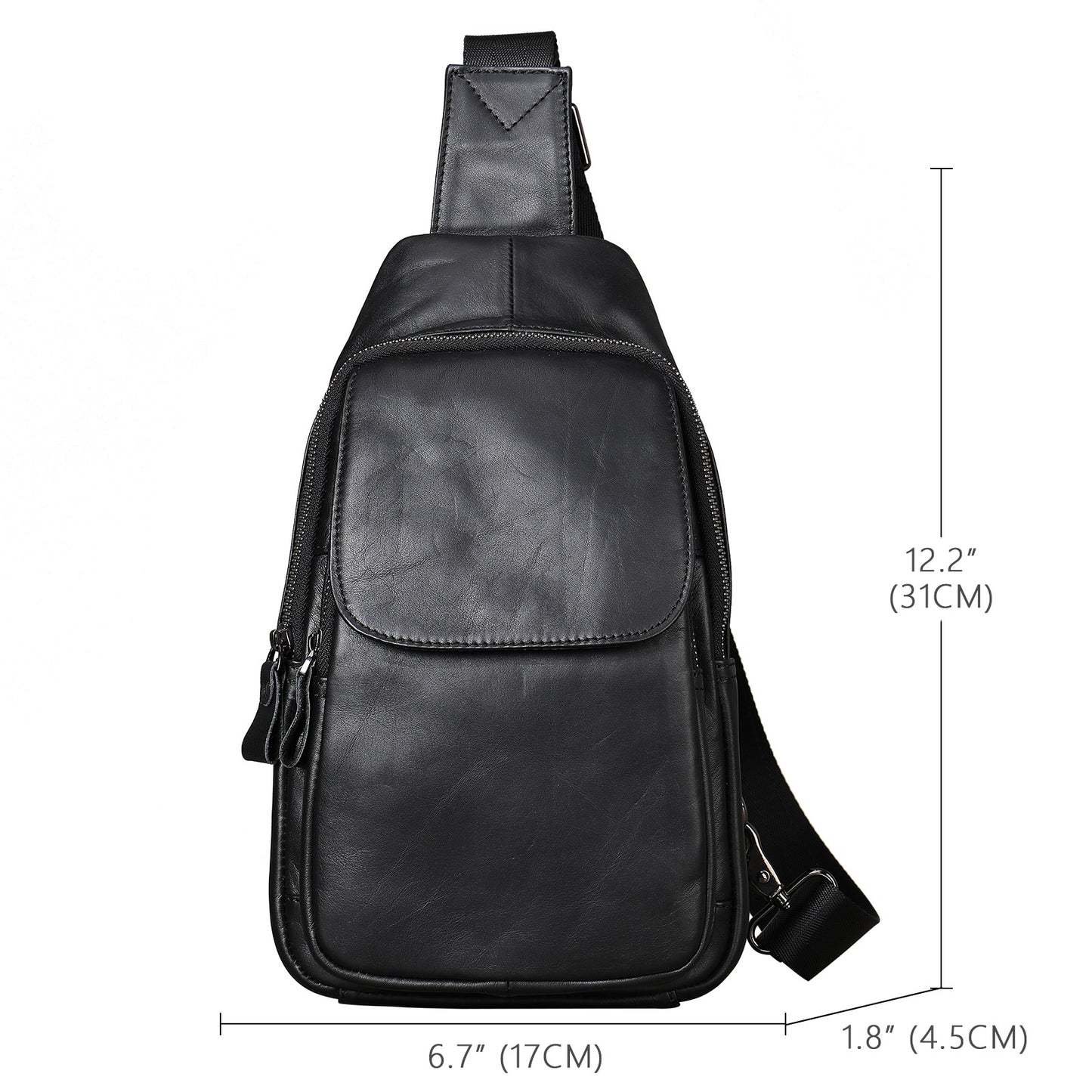 Men's Genuine Leather Fashion Personality Cowhide Men's Chest Bags