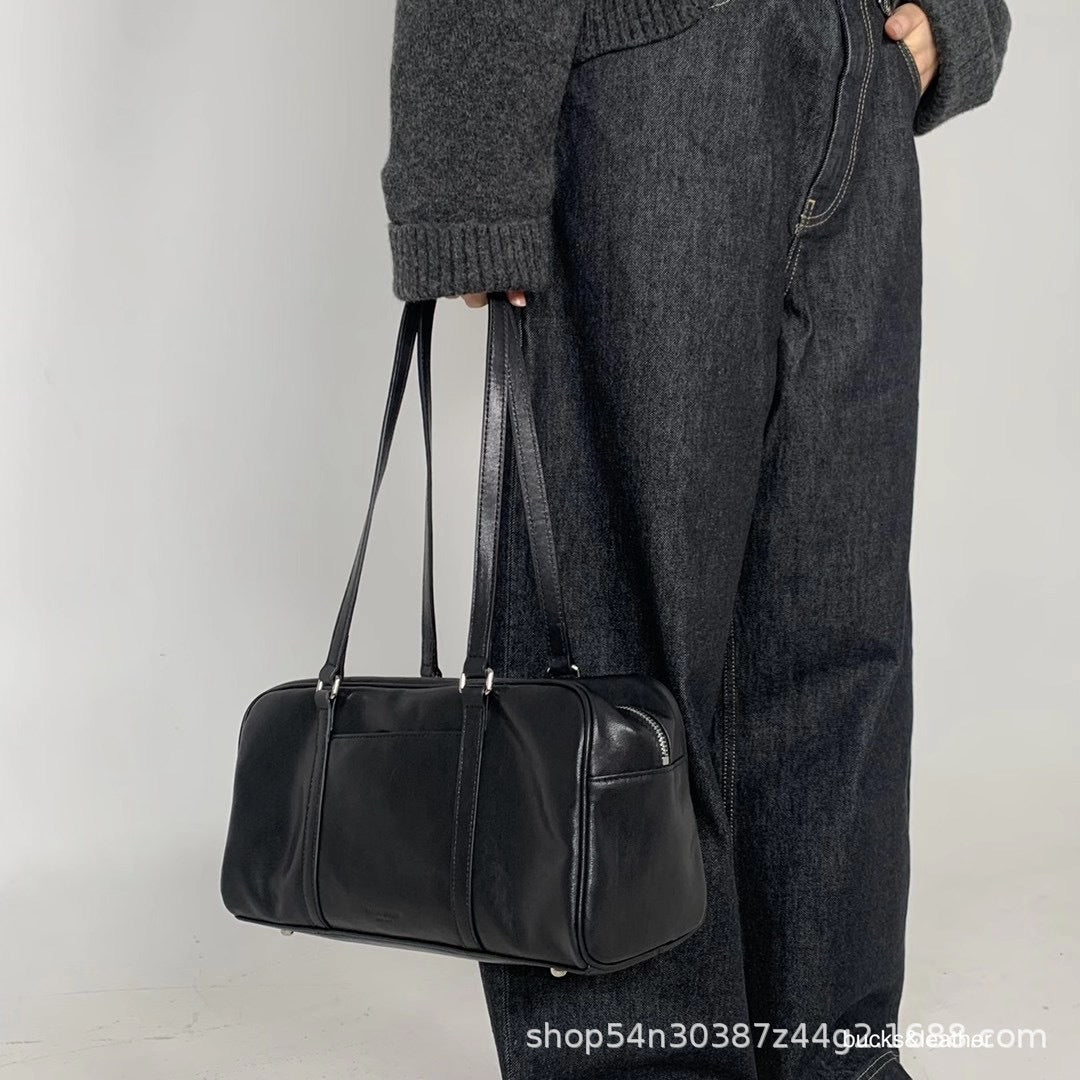 Women's Classy Niche Textured Cowhide Glossy Tote Bags
