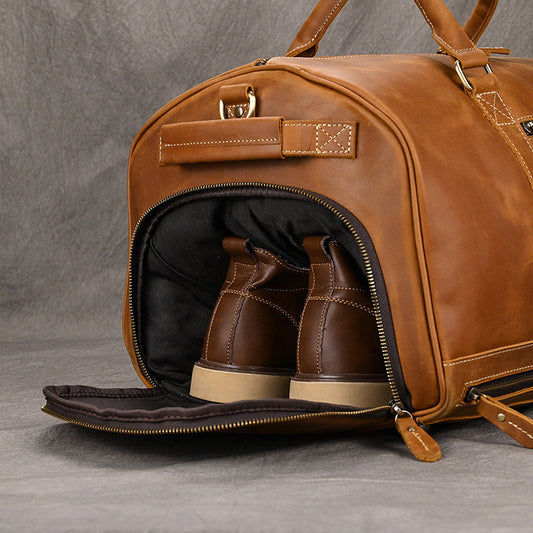 Men's Horse Leather First Layer Cowhide Genuine Travel Bags