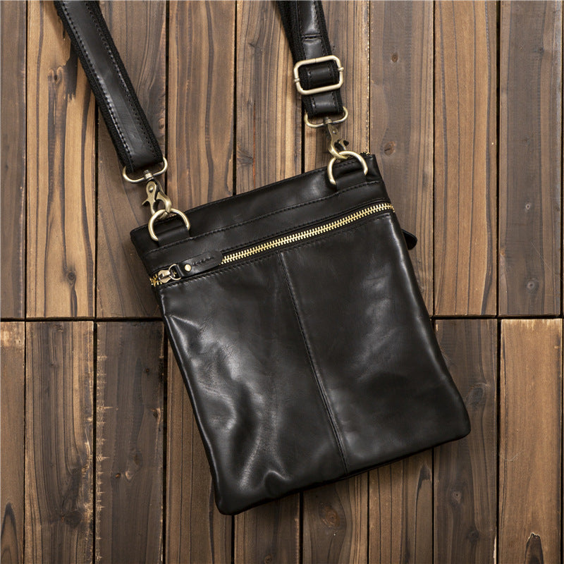 Men's Genuine Leather Pc Vintage Oil Wax Men's Waist Packs
