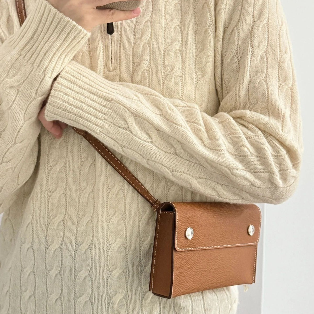 Leather Palm Print Simple Commute Envelope Bags