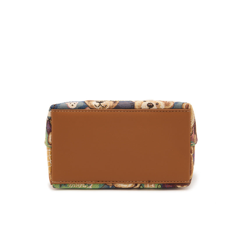 Women's Bear Attachment Portable Cute Jacquard Crossbody Bags