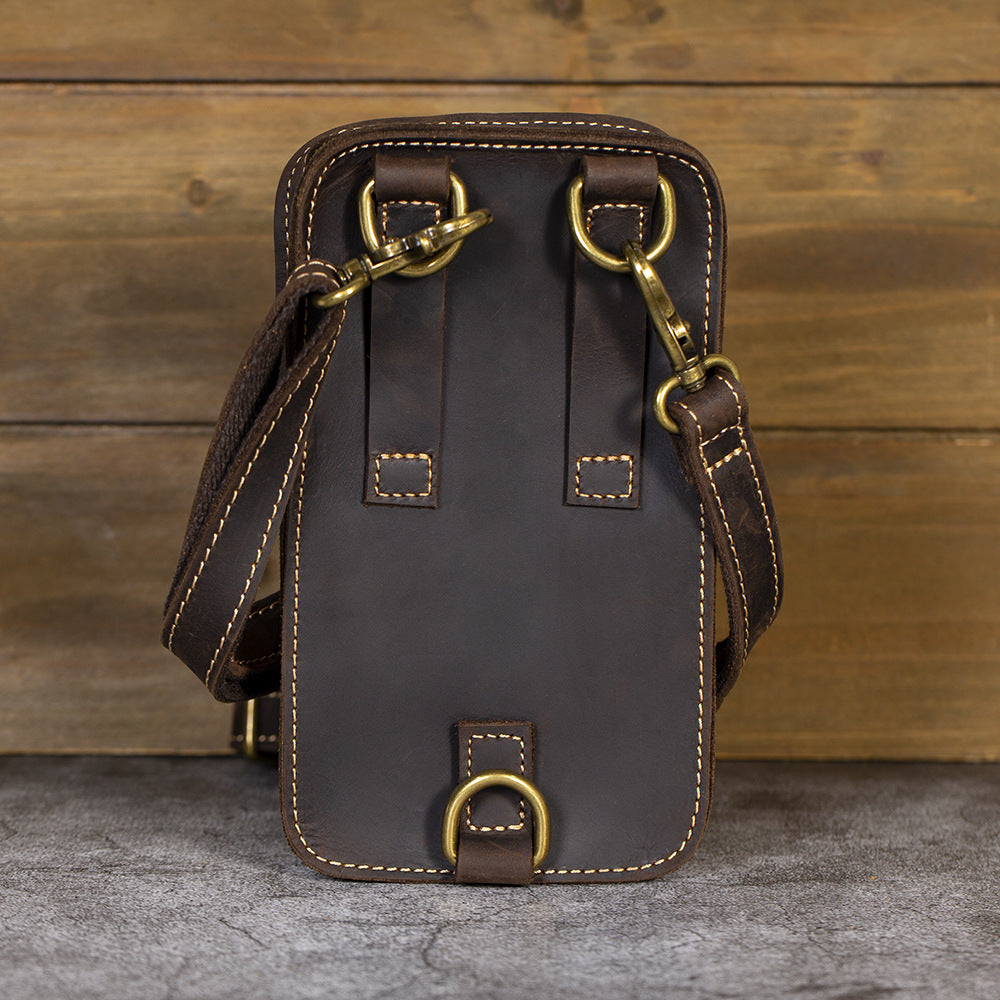 Men's Leather Vertical First Layer Cowhide Retro Bags