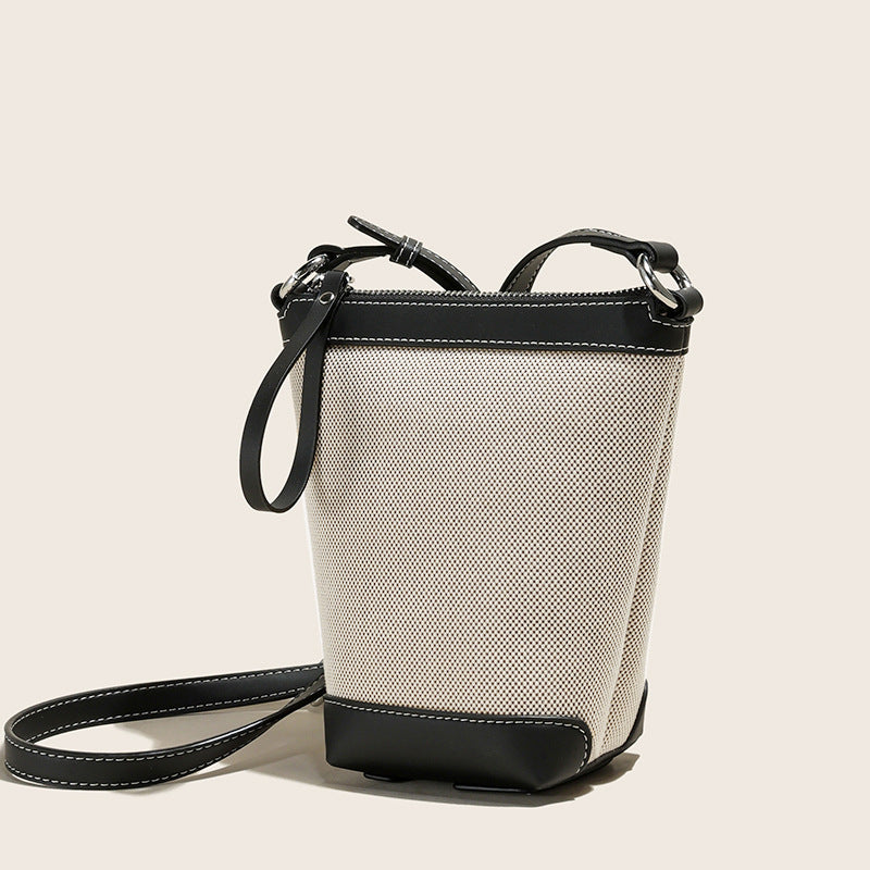 Women's Fashion Mobile High-grade With Leather Canvas Crossbody Bags