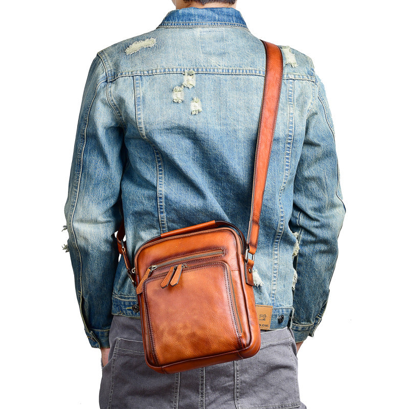 Men's Layer Tree Height Vegetable Tanning Leather Men's Messenger Bags