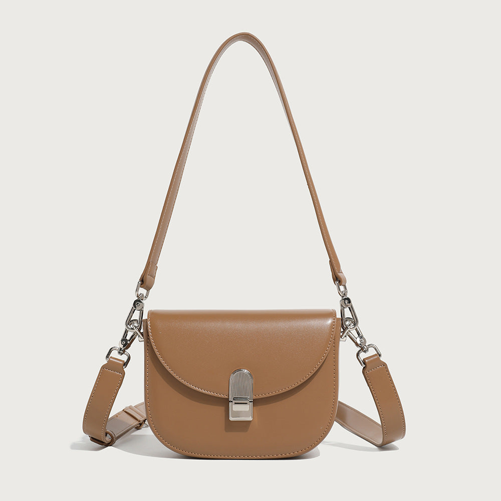 Women's Soft Leather Fashion Wide Strap Saddle Crossbody Bags