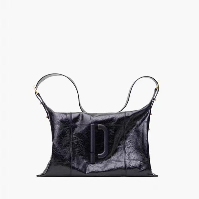 Series Burst Crack Large Capacity Genuine Leather Crossbody Bags