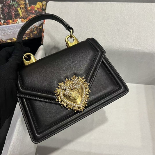 First Layer Cowhide Love Heart Bow Bags