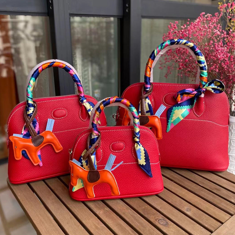 Classic Genuine Leather Bowling Fashion Shell Bags