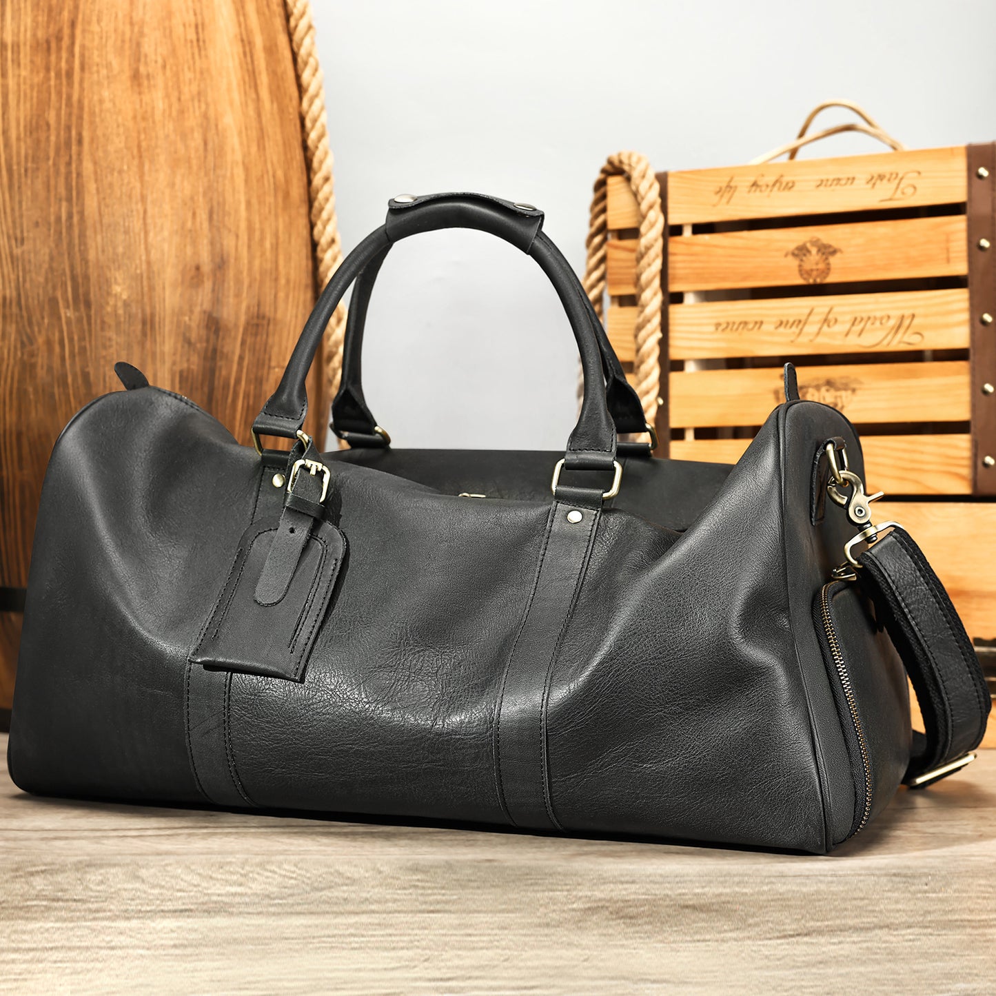 Men's Leather Short-distance Large Capacity Moving For Business Travel Bags