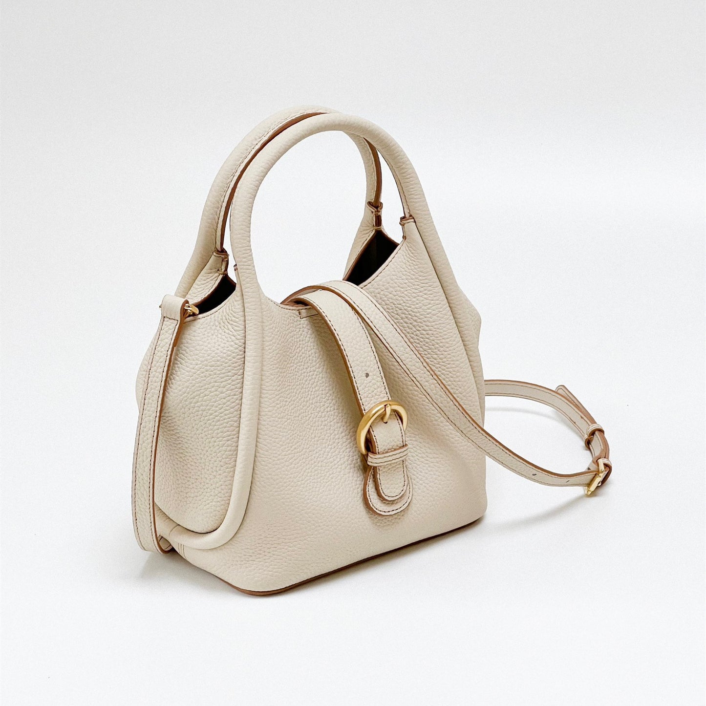 Women's First Layer Cowhide Vegetable Basket Commuter Shoulder Bags