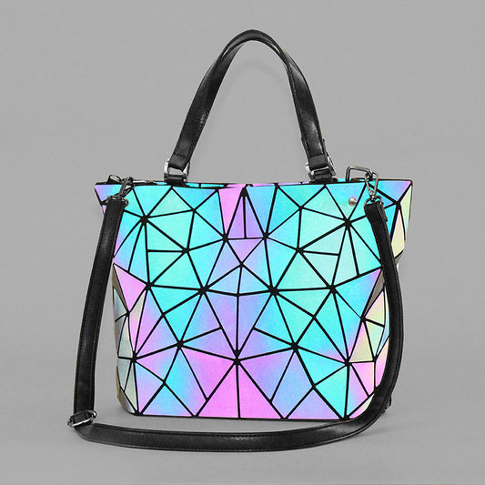 Women's Rhombic Fashion Trend Luminous Color Changing Handbags