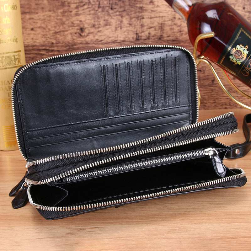 Men's Crocodile Leather Clutch Large Capacity Business Bags