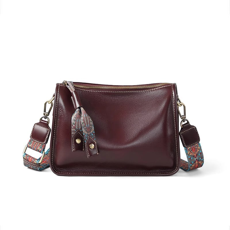 Women's Genuine Leather Large Capacity Retro Elegant Small Square Bags