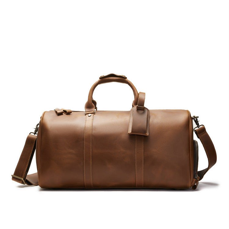 Men's Genuine Leather Oversized With Shoe Compartments Luggage