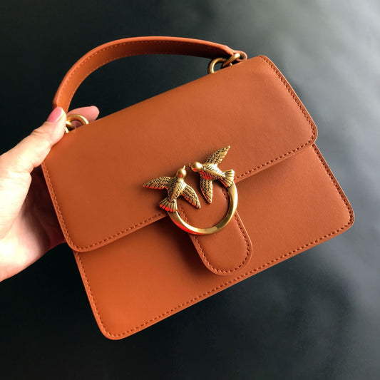 Women's High Version Leather Organ Portable Bird Bags