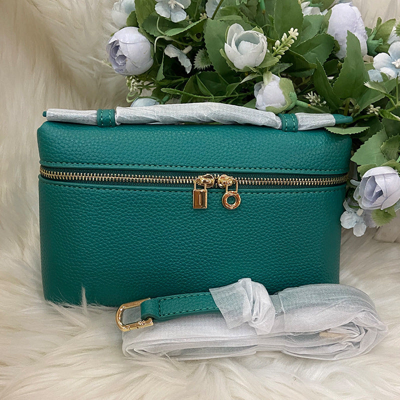 Women's Portable Box Lychee Pattern Simple Lunch Small Square Bags