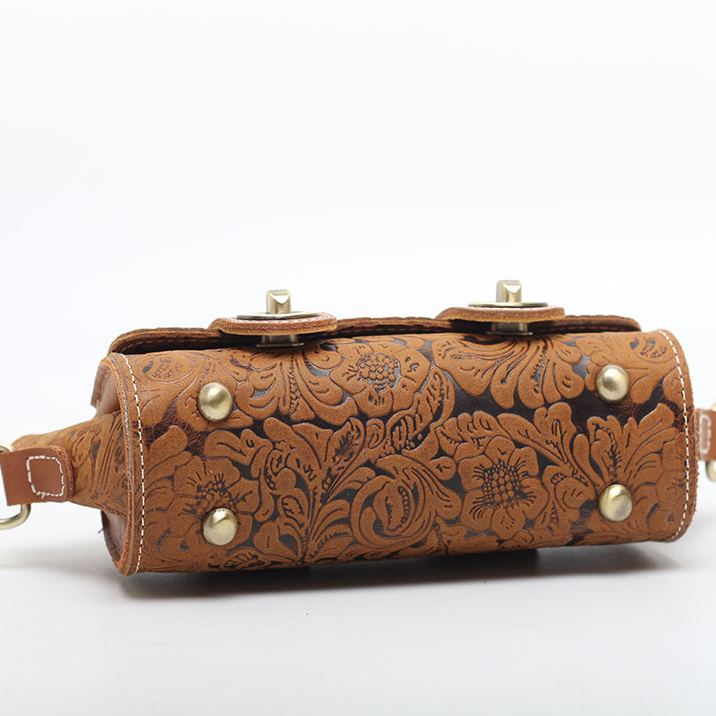 Women's Genuine Leather Fashionable Embossed Top Layer Handbags