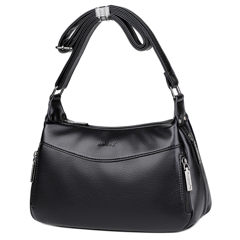 Women's Simple Elegant Mother Large Capacity Soft Leather Crossbody Bags