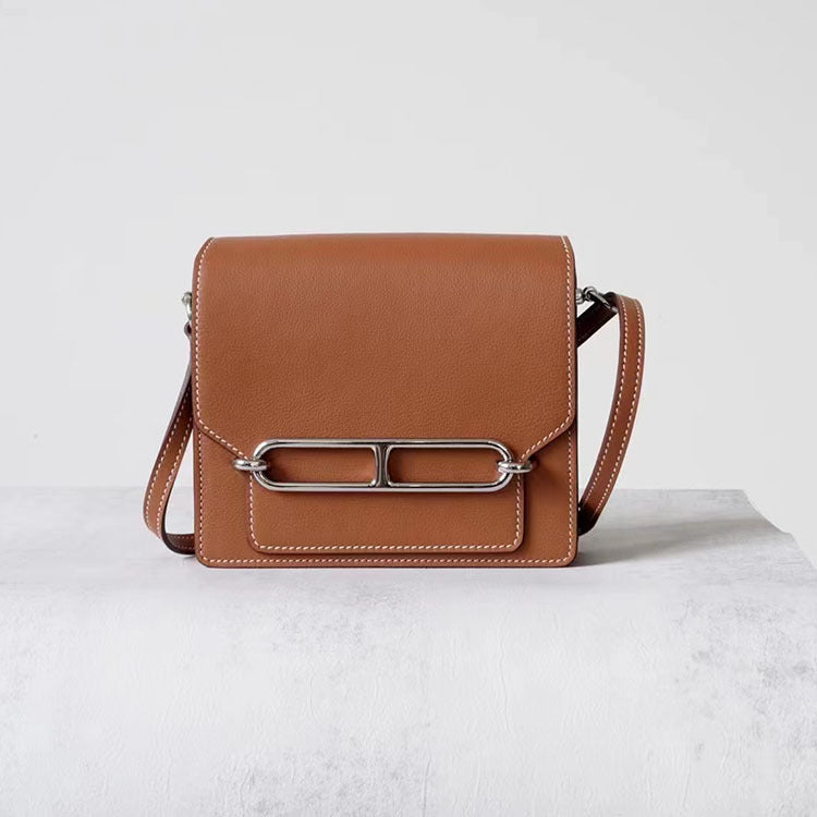 Women's Pig Nose Imported Cowhide Half Wax Shoulder Bags