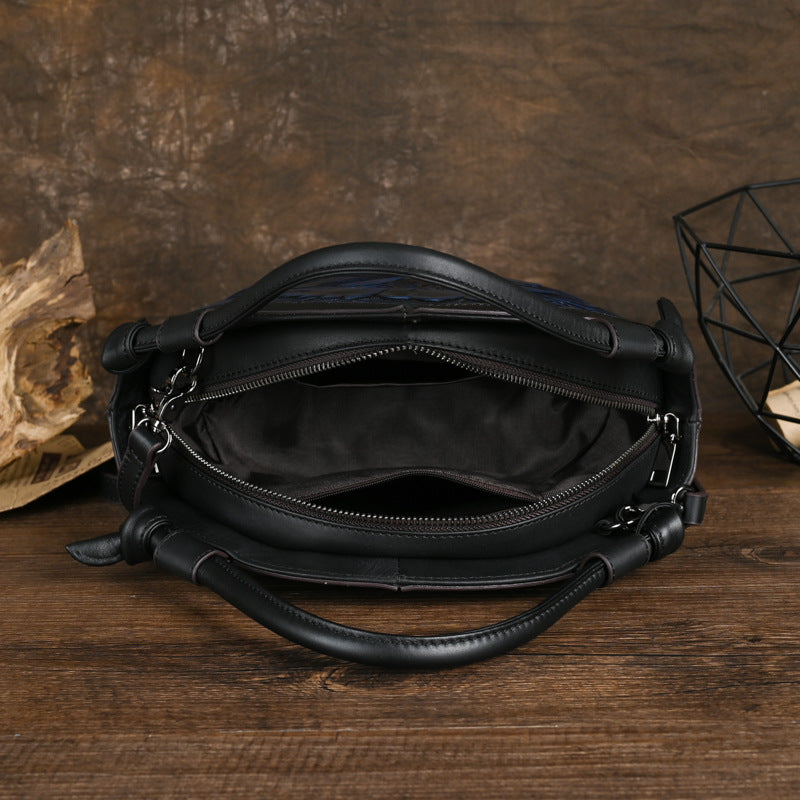 Ethnic Style Leather Large Capacity Mom Handbags