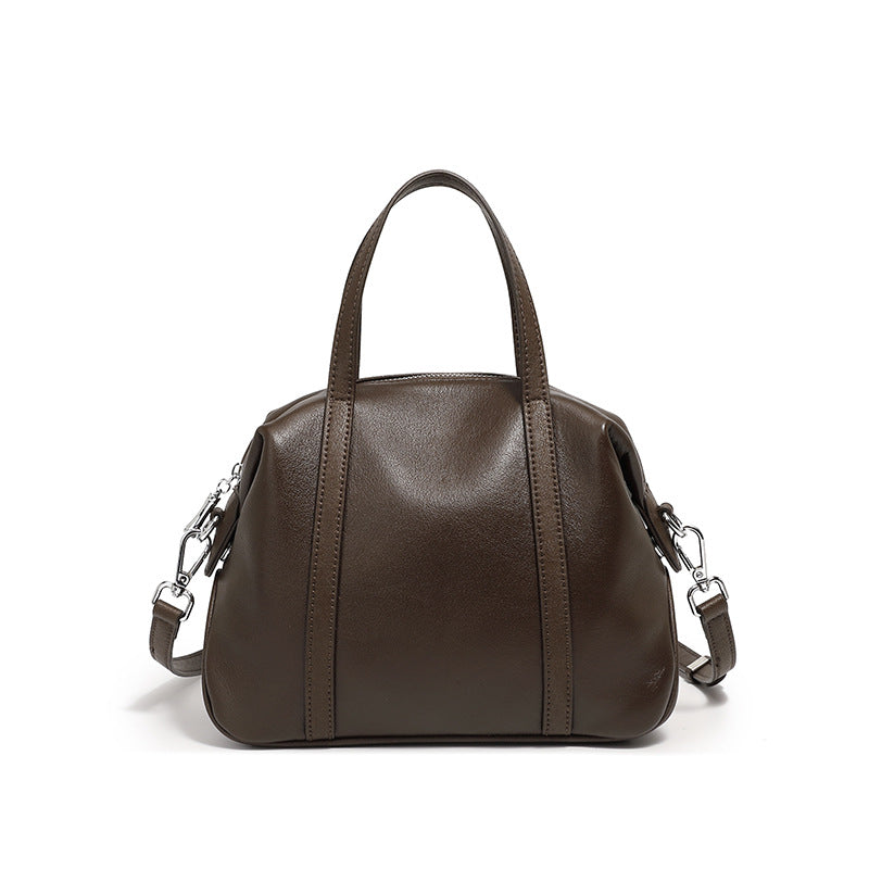 Women's High-grade Niche Leather Boston Pillow Portable Crossbody Bags