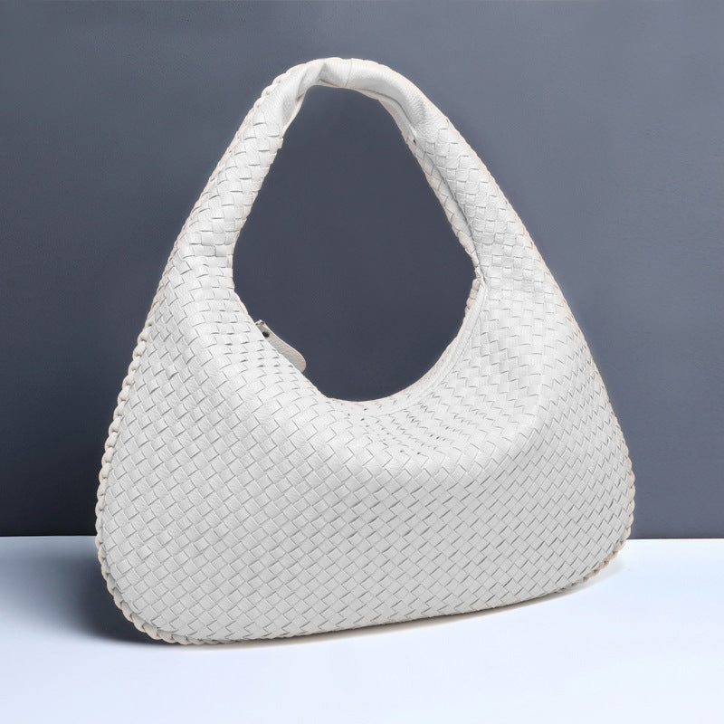 Women's Crescent Woven Large Capacity Simple Croissant Armpit Bags