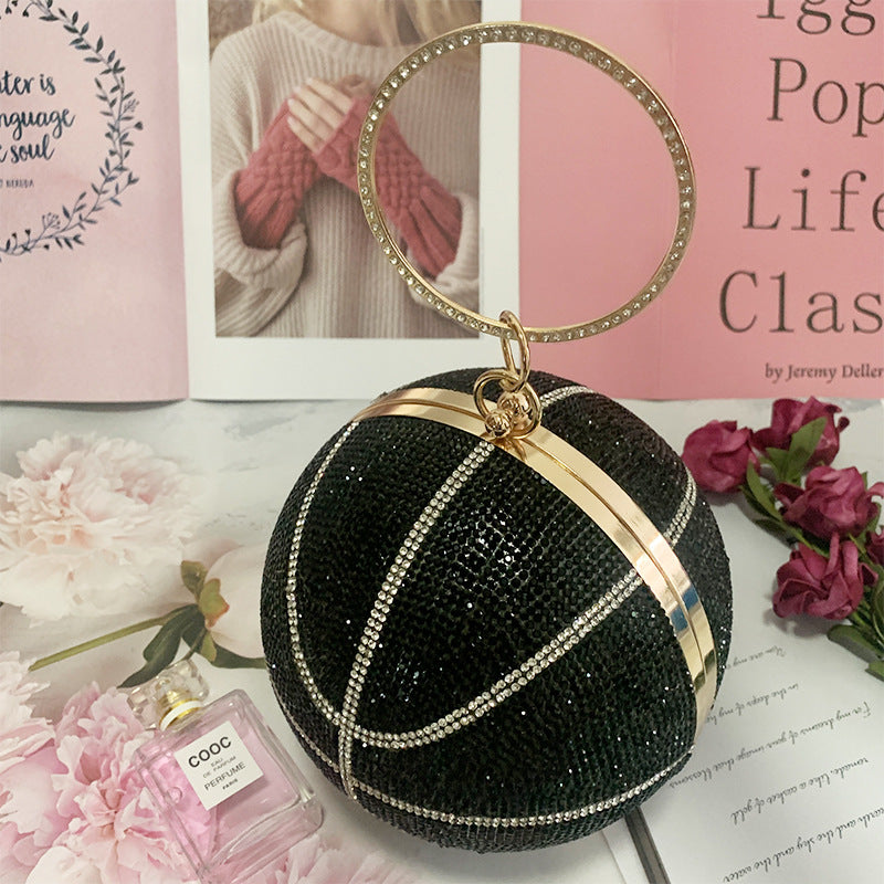 Round Basketball Dinner Ball Fashion Clutch Sweet Lady Cosmetic Bags