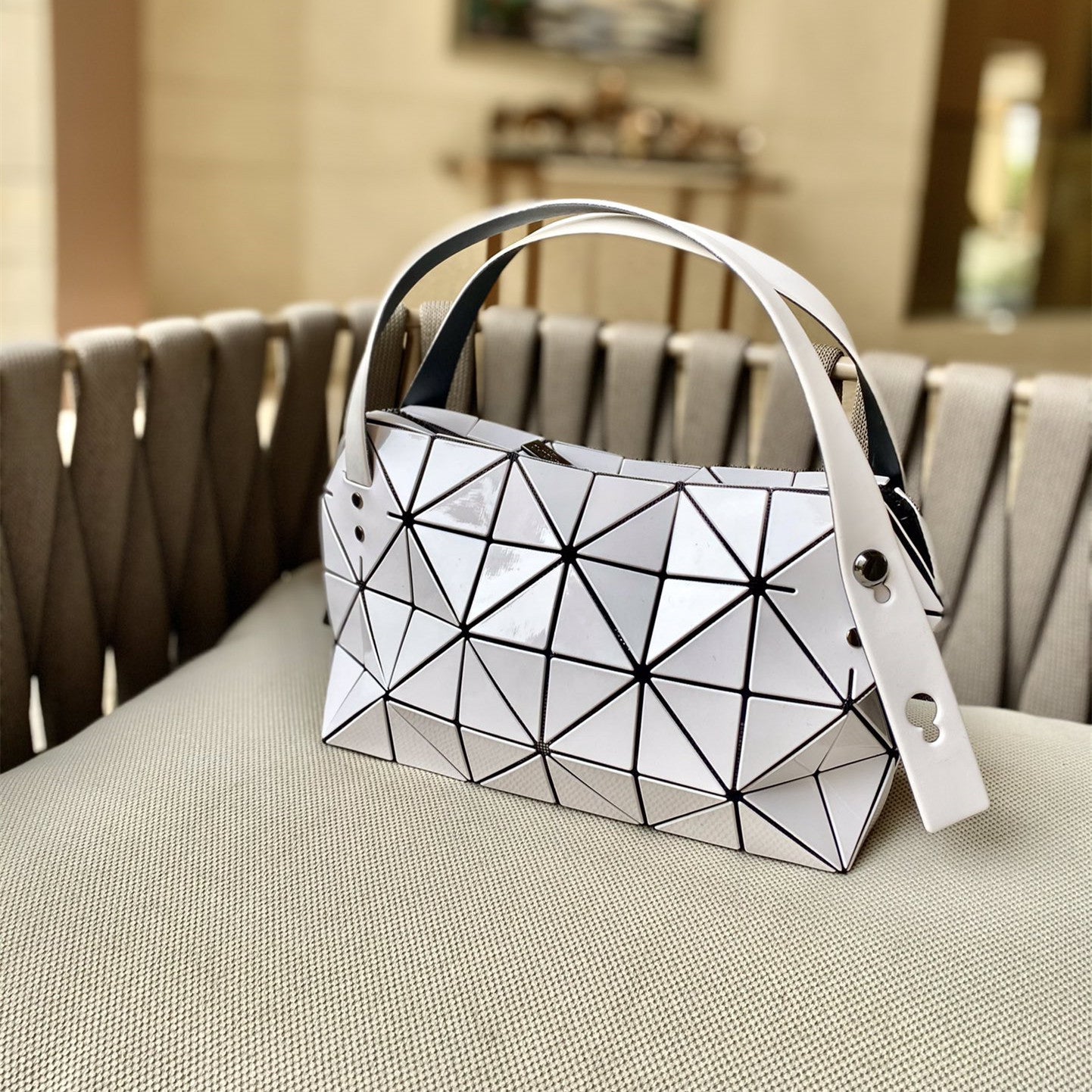 Triangle Rhombus Boston Frosted Underarm Fashion Pillow Handbags