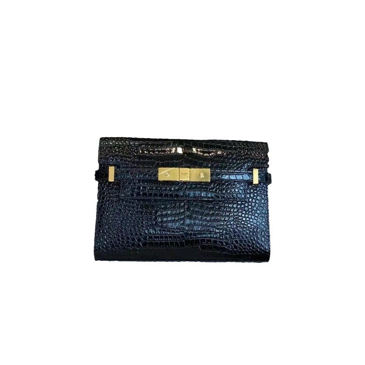 Women's Genuine Leather Cowhide Kelly Baguette Simple Shoulder Bags