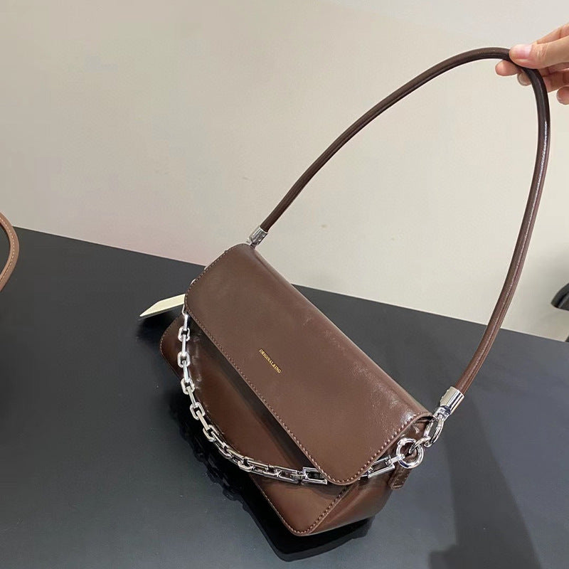 Women's Genuine Leather Fashion Niche Design Simple Small Square Bags