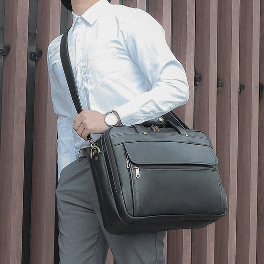 Men's Business Leather For First Layer Cowhide Men's Briefcases