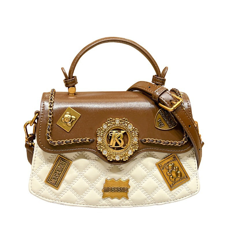 Women's Genuine Leather Simple Fashionable Diamond Quilted Bags