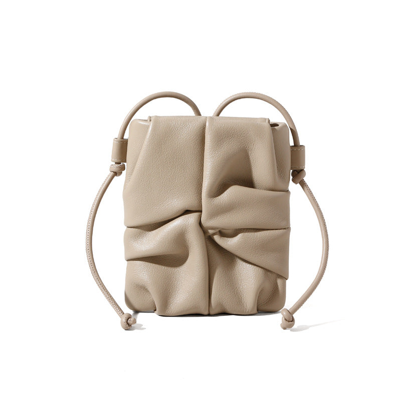 Women's Leather Design Mini Simple First Layer Shoulder Bags