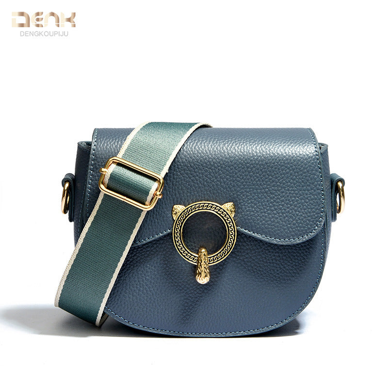 Women's Genuine Leather Design High Sense Saddle Shoulder Bags