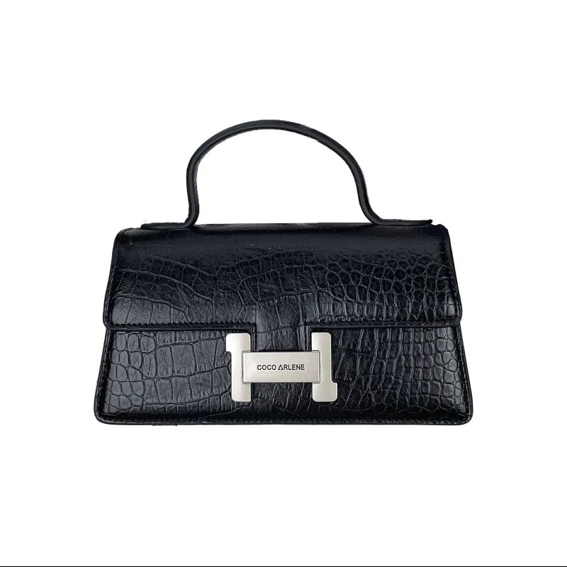 Women's Kelly Genuine Leather Stone Pattern Chain Crossbody Bags