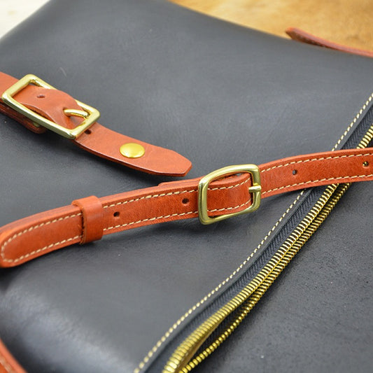 Women's Cowhide Handmade Vegetable Tanned Leather Retro Crossbody Bags