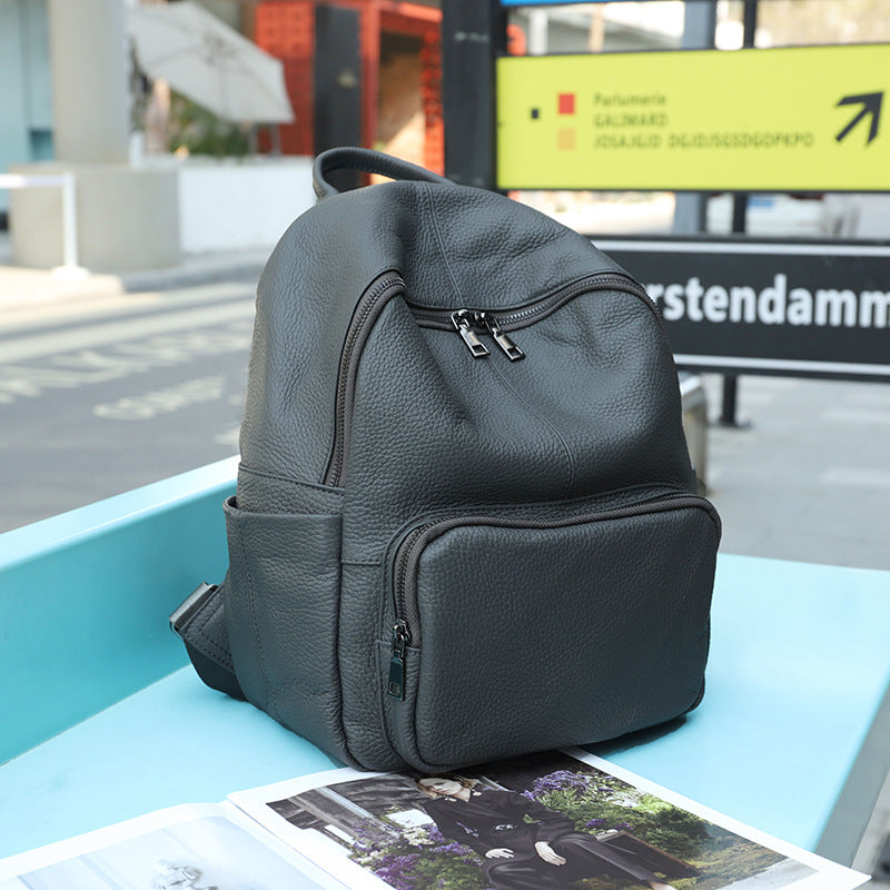 Women's Leather Soft Simple Fashion Large Capacity Backpacks
