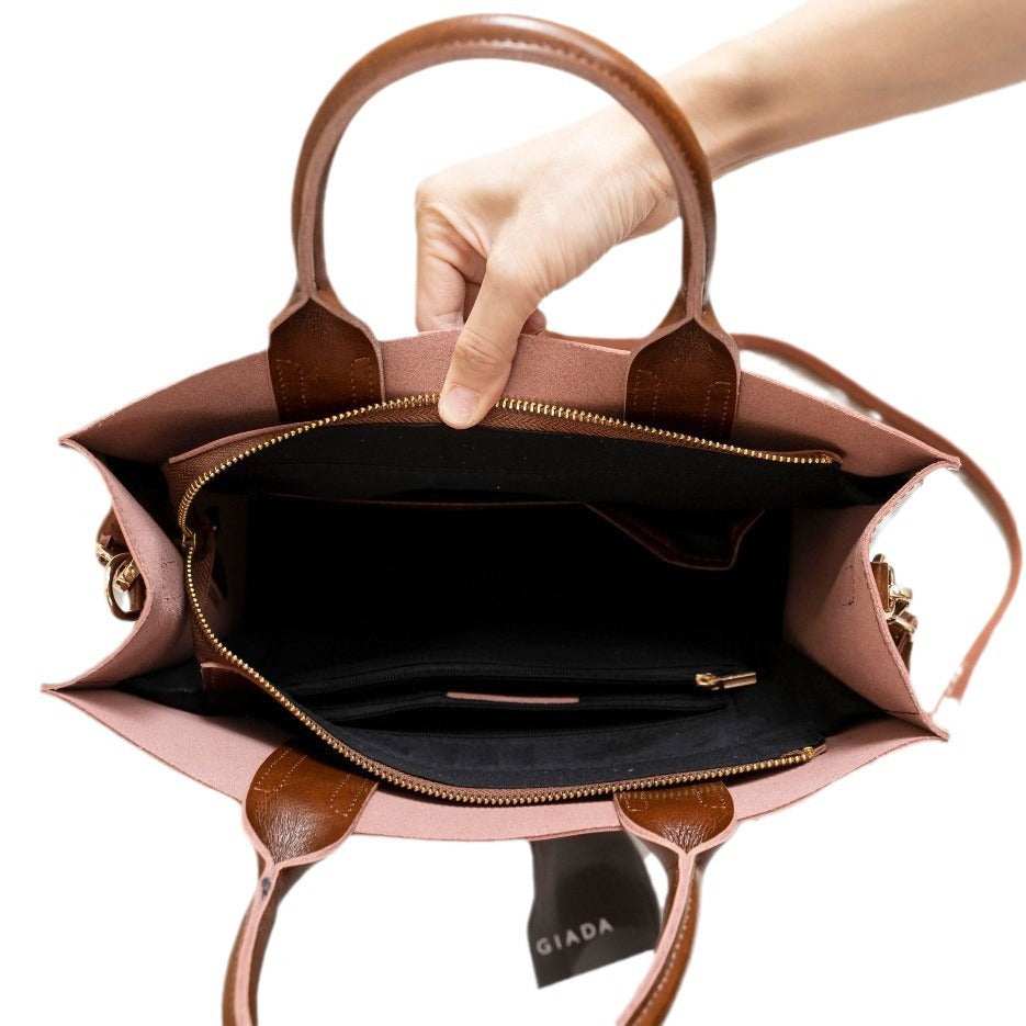 Women's Elegant Cowhide Lazy Design Commuter Large Capacity Shoulder Bags