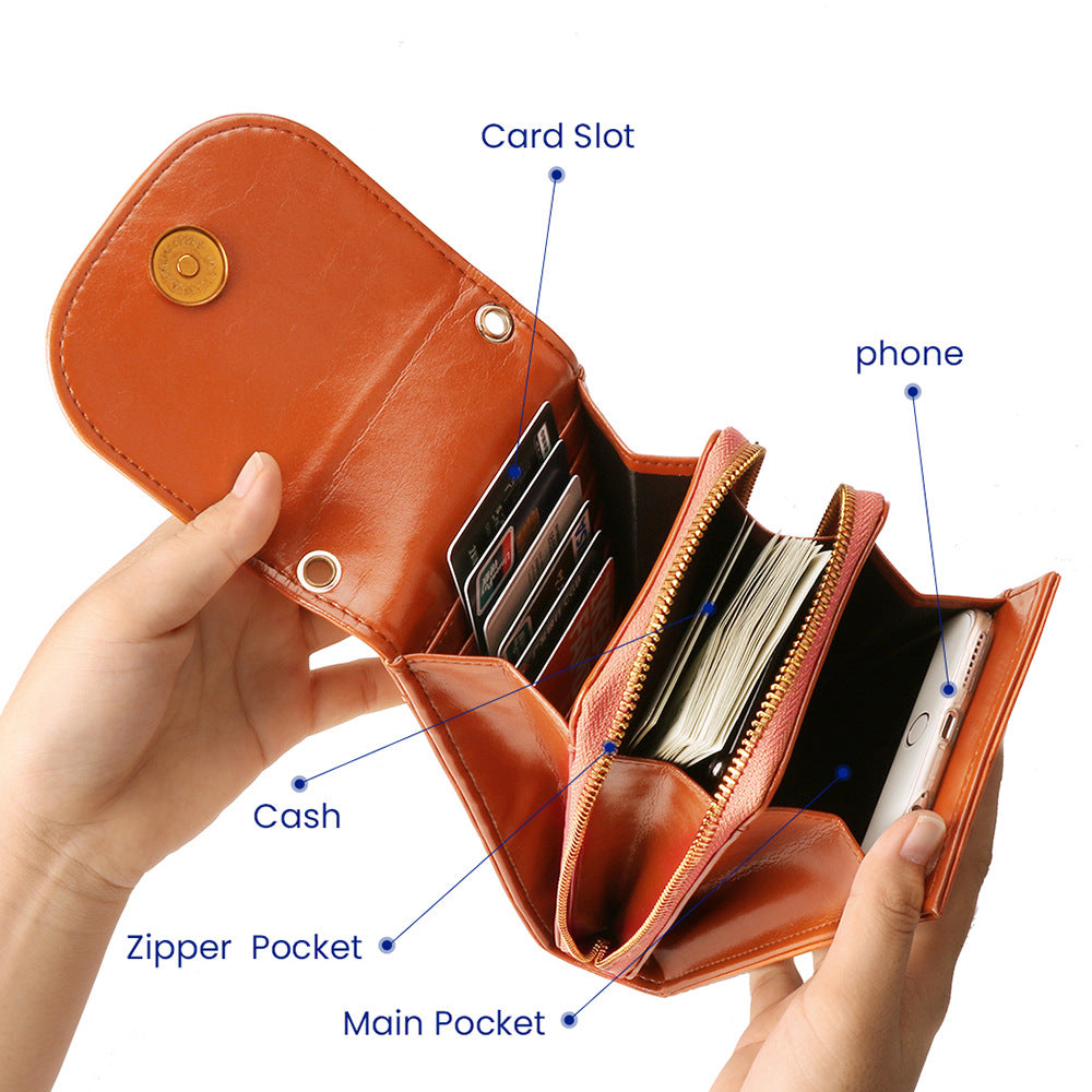 Women's Leather Chain Fashion First Layer Portable Phone Bags