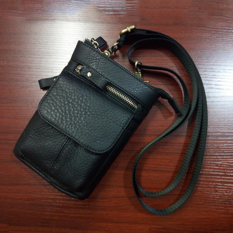 Men's Leather Pocket Trendy First Layer Cowhide Men's Waist Packs