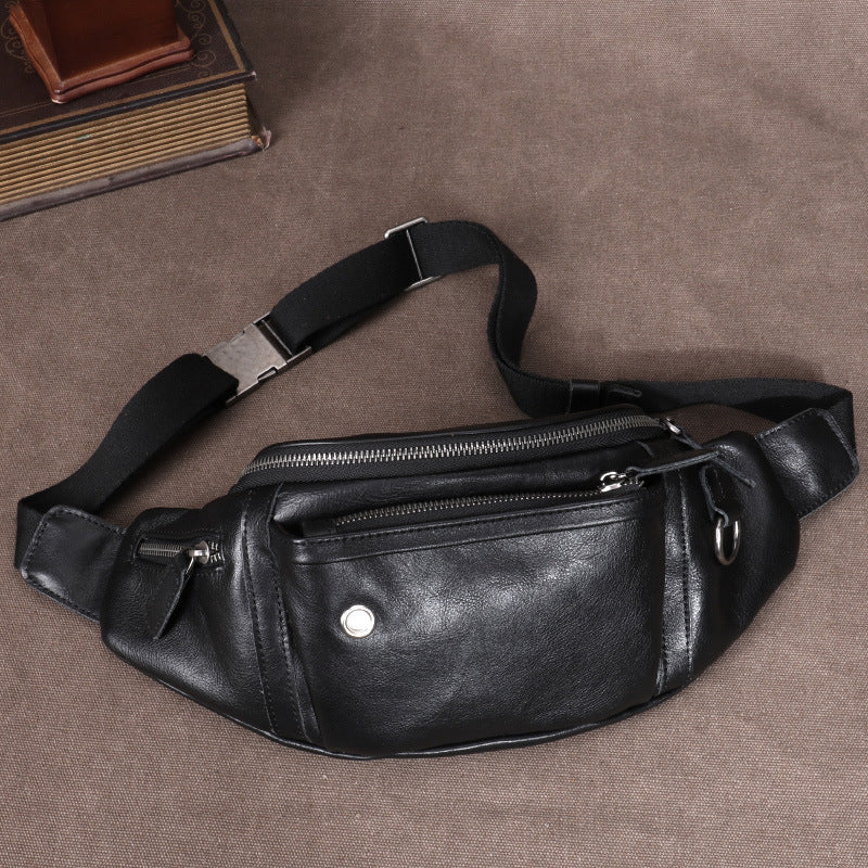 Men's Large Capacity Genuine Leather First Layer Men's Waist Packs