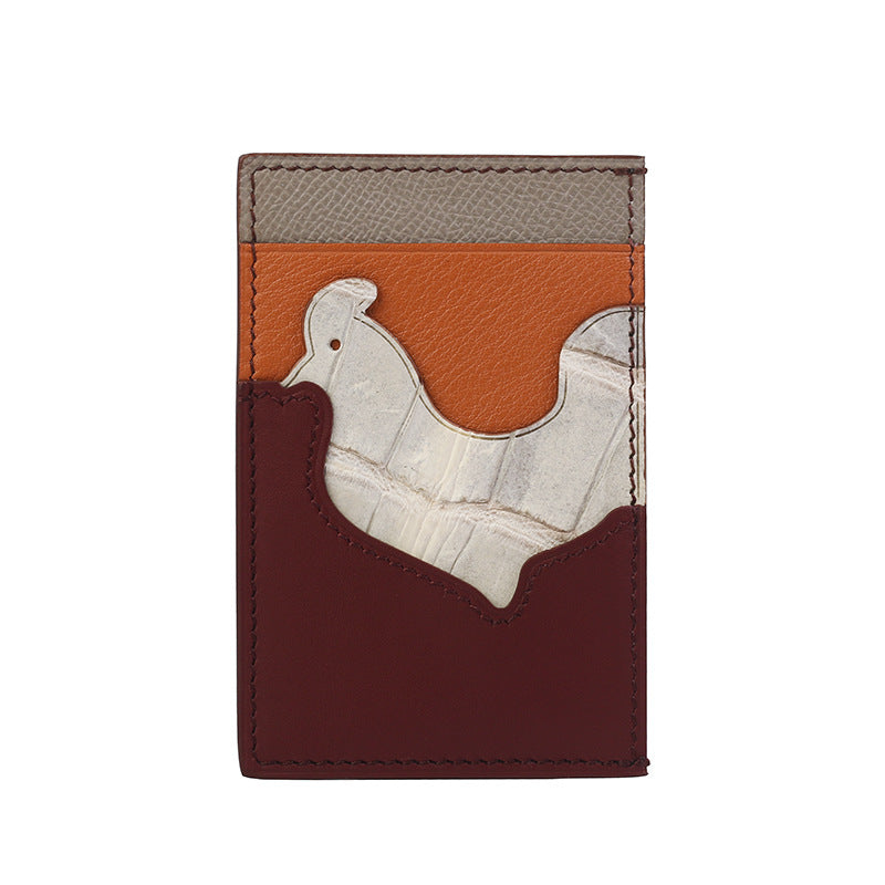 Zodiac Crocodile Sheepskin Hand Sewing Multiple Card Holder