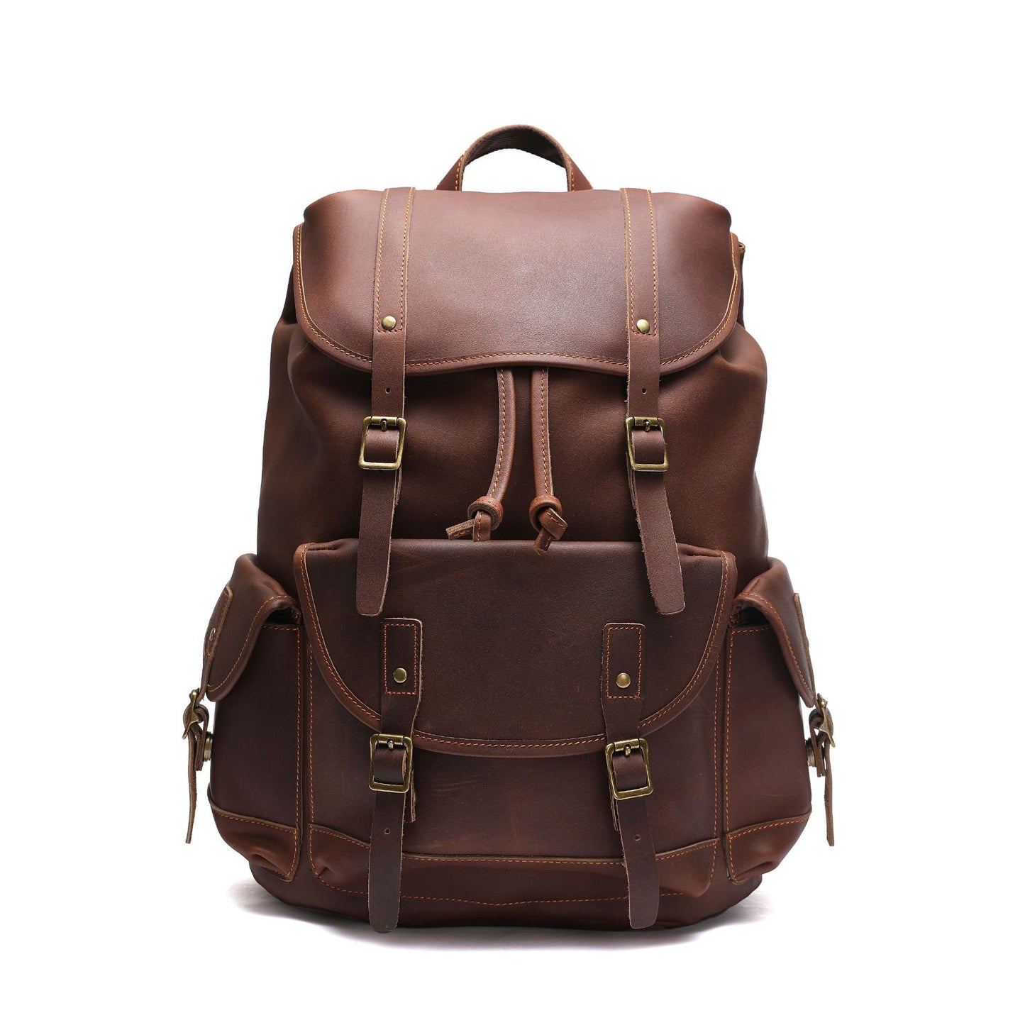 Men's First Layer Cowhide Genuine Leather Business Backpacks