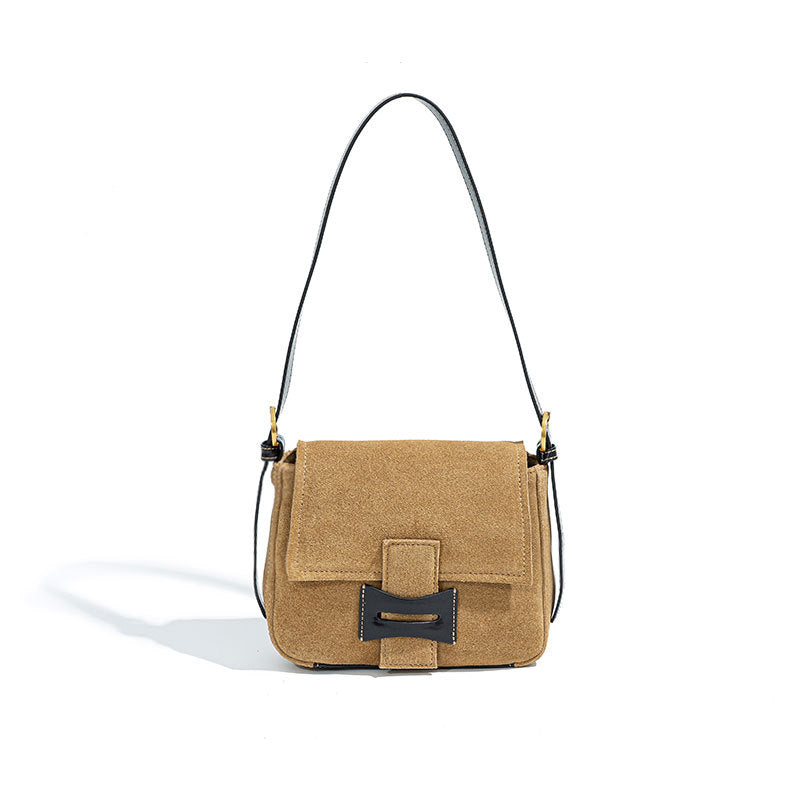 Matte Leather Cowhide Fashion Retro Commuter Small Square Bags