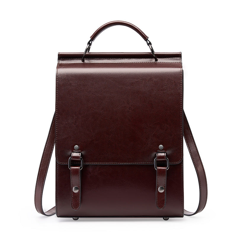 College Style Leather Female Retro Computer Backpacks