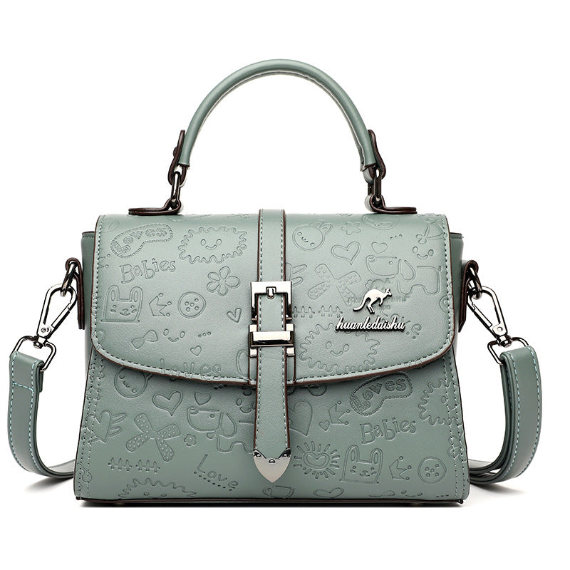 Soft Double Joint Blue Denis Kangaroo Handbags