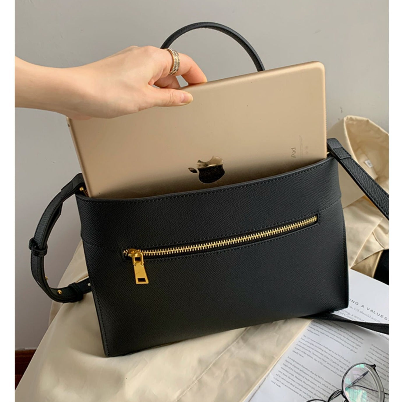 Women's Palm Print Cow Leather Kelly Platinum Handbags