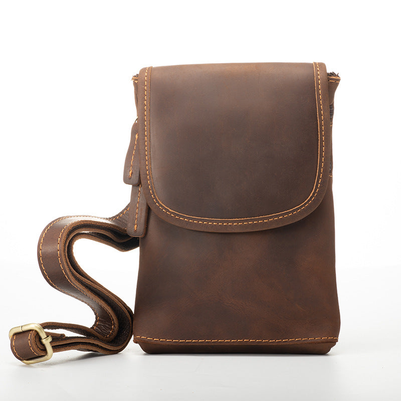 Cowhide Pouch Leather Portable Lightweight First Men's Waist Packs