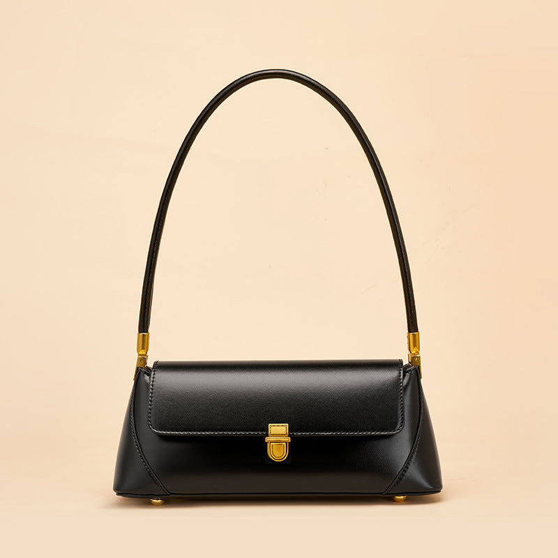 Women's Niche Baguette Genuine Leather Underarm Summer Tote Bags